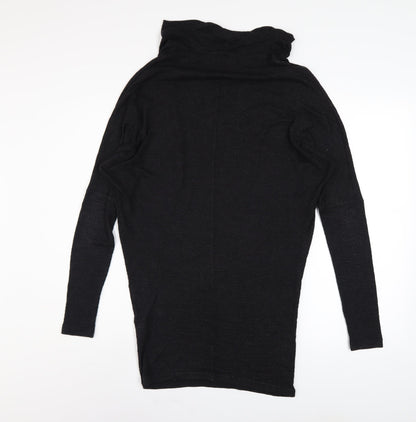 Label Lab Women’s Black Wool Blend Cowl Neck Tunic Jumper Size 12