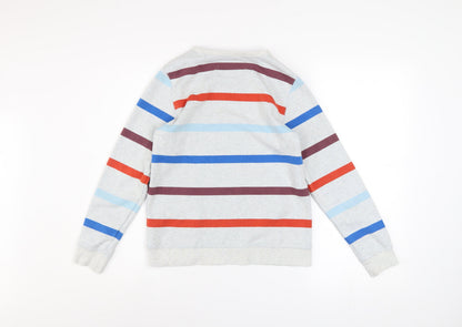 Boden Boys Grey Striped Pullover Sweatshirt 11-12 Years Long Sleeve