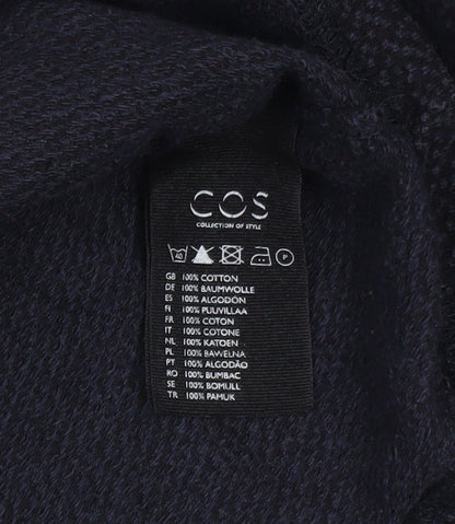 COS Women Black Cotton Shift Dress Size S 3/4 Sleeve Knee Length