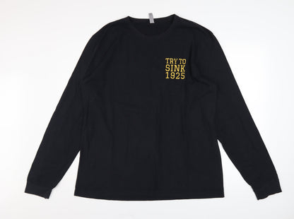 Next Level Apparel Mens Black XL Long Sleeve Graphic Top