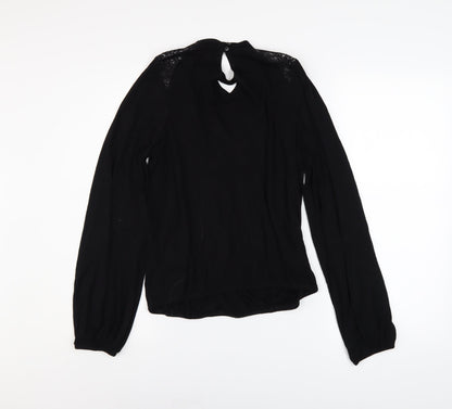 Lipsy Women’s Black Long Sleeve Lace Wrap Blouse UK 10