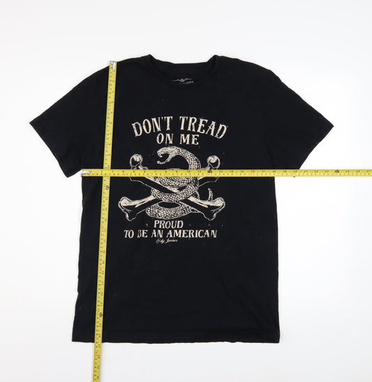 Cody James Men's Black Graphic T-Shirt Medium Crew Neck Cotton