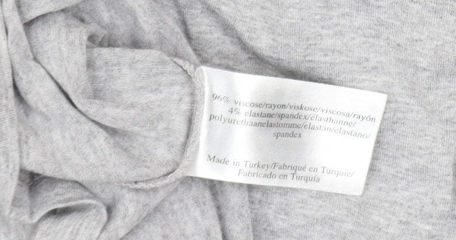 Womens UK Size 12 Laura Ashley Grey Basic T-Shirt