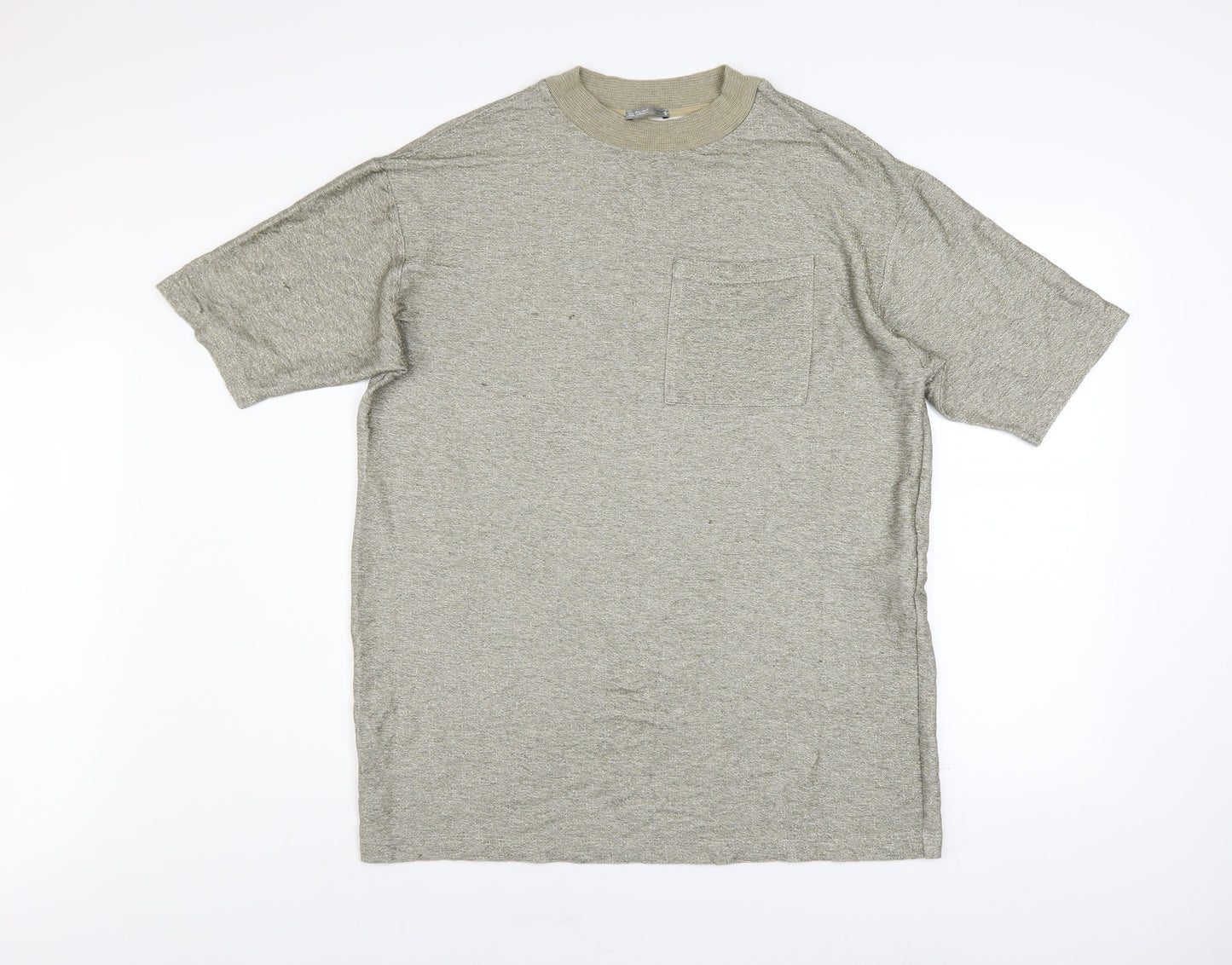 Womens UK Size 12 Zara Beige Basic T-Shirt