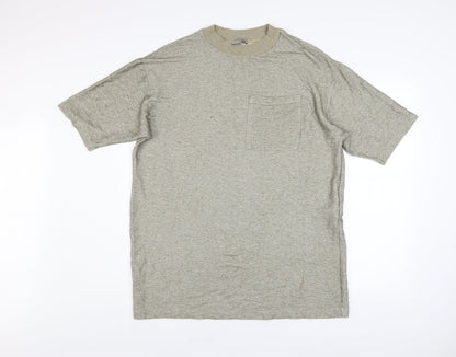 Womens UK Size 12 Zara Beige Basic T-Shirt