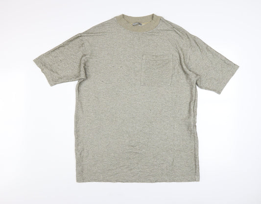 Womens UK Size 12 Zara Beige Basic T-Shirt