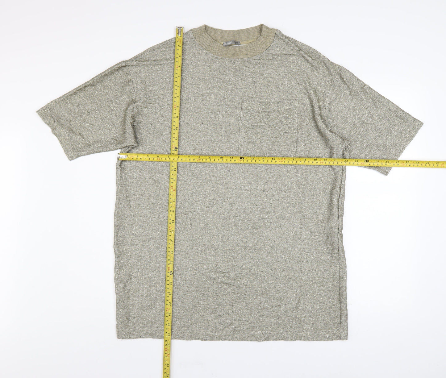 Womens UK Size 12 Zara Beige Basic T-Shirt