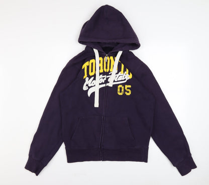 Mens UK Size M 1969 Track and Field California Purple Full Zip Hoodie