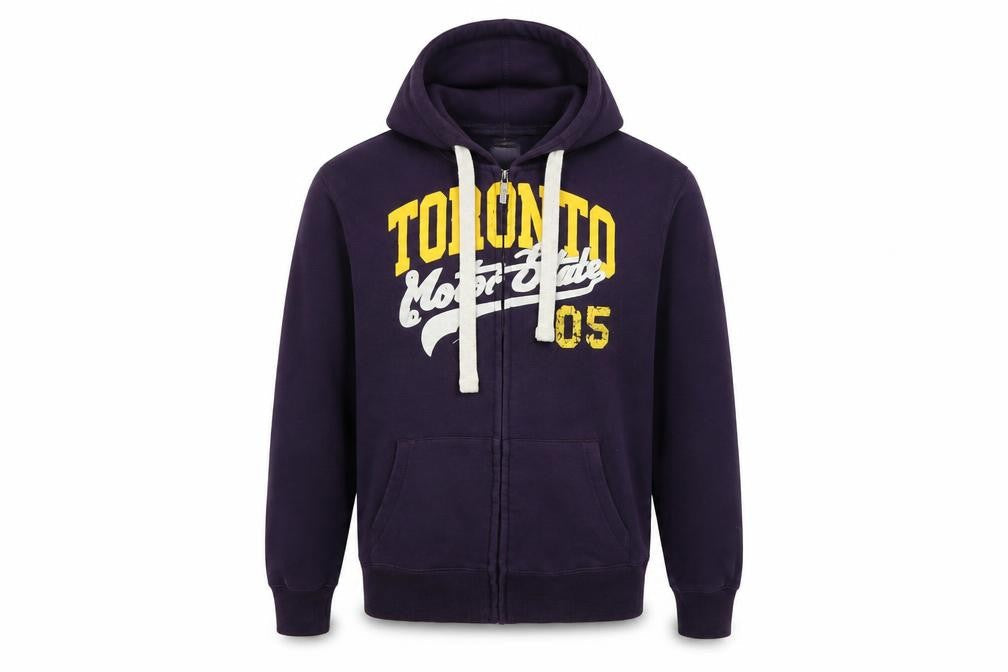 Mens UK Size M 1969 Track and Field California Purple Full Zip Hoodie
