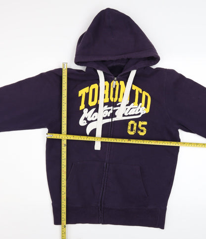 Mens UK Size M 1969 Track and Field California Purple Full Zip Hoodie