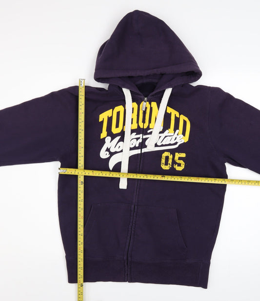 Mens UK Size M 1969 Track and Field California Purple Full Zip Hoodie