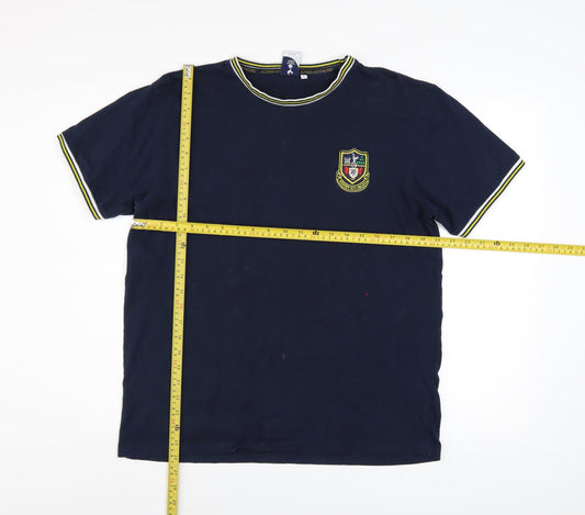 Tottenham Hotspur Men's Navy Blue Large Cotton Crest T-Shirt