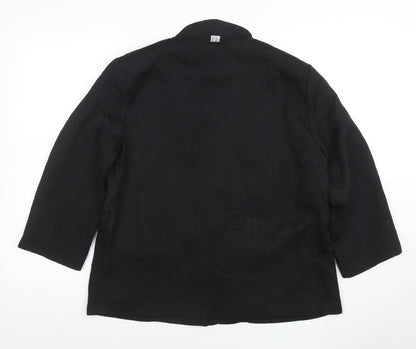 Afibel Women Black Size 16 Textured Four-Button Blazer Jacket