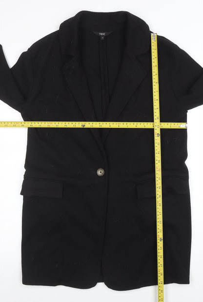 Next Women Black Coatigan UK 10 Regular Fit Mid-Length Classic