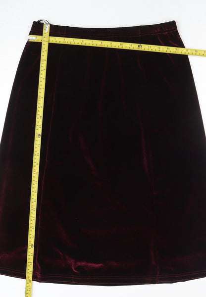 Cotswold Collections Womens Brown Velvet A-Line Knee Length Skirt M