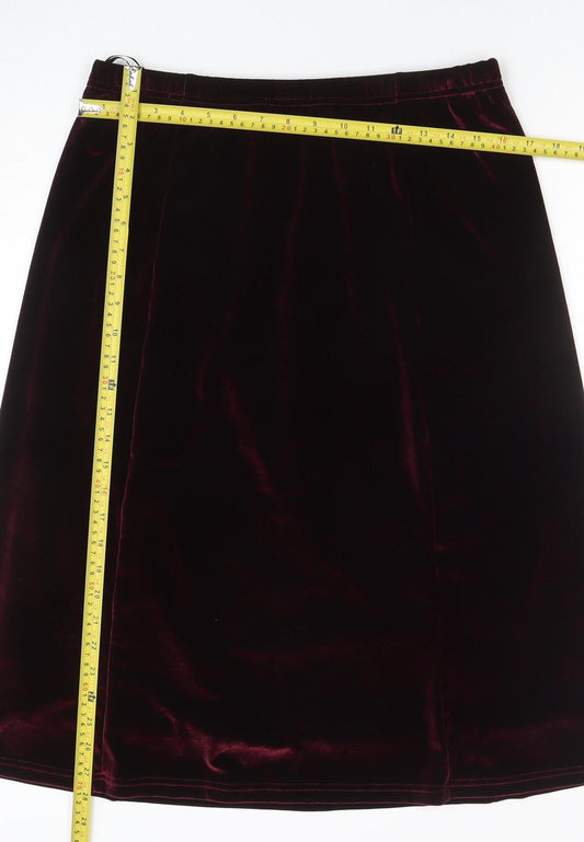 Cotswold Collections Womens Brown Velvet A-Line Knee Length Skirt M