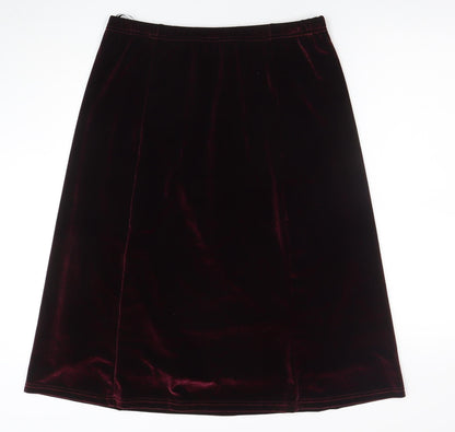Cotswold Collections Womens Brown Velvet A-Line Knee Length Skirt M