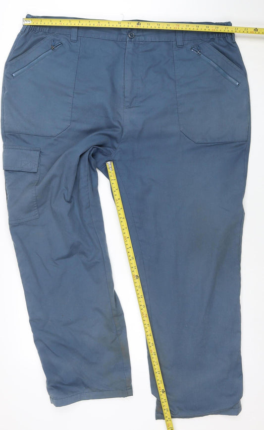 Mens UK Size 44 Cotton Traders Relaxed Fit Cargo Blue Trousers