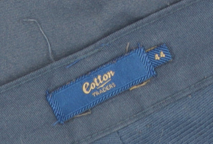 Mens UK Size 44 Cotton Traders Relaxed Fit Cargo Blue Trousers