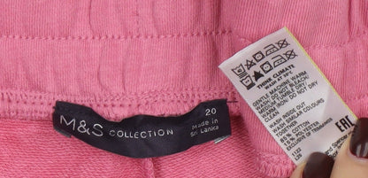 Marks and Spencer Women’s Pink Size 20 Sweat Shorts Cotton Blend