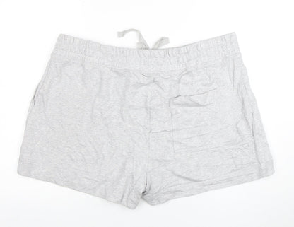 Marks and Spencer Women Grey Size 22 Sweat Shorts Drawstring Cotton Blend