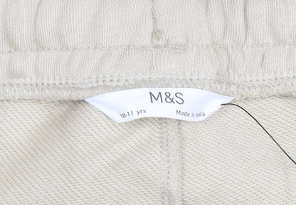 Marks and Spencer Boys Beige 10-11 Years Sweat Shorts Gamer Print Drawstring