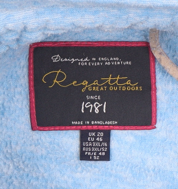 Regatta Women's Blue Full Zip Fleece Jacket UK 20 Outdoor Casual