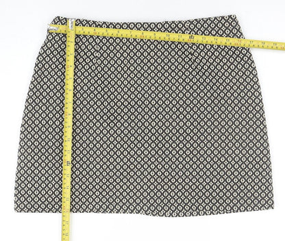 Avenue Women Black Geometric Tweed Short Skirt Size 12