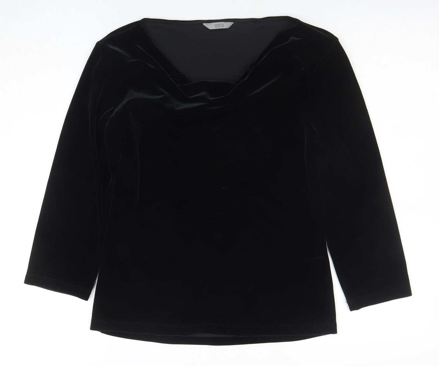 Womens UK Size 10 Marks and Spencer Black Basic Blouse