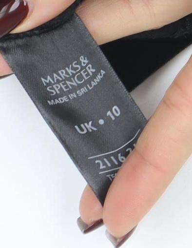 Womens UK Size 10 Marks and Spencer Black Basic Blouse