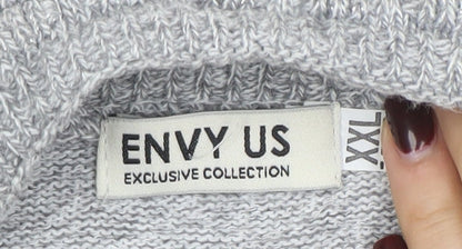 Womens UK Size 2XL ENVY US Grey Cardigan Jumper