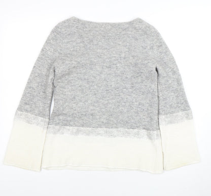 Mint Velvet Womens Grey Wool Blend Bell Sleeve Jumper Size 10