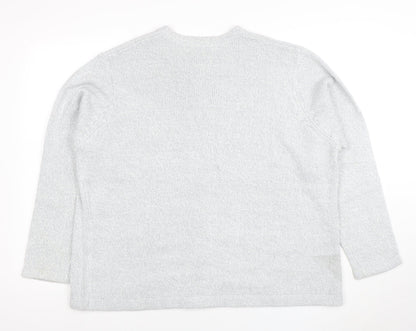 Honor Millburn Women's Grey Acrylic Cable Knit Cardigan XL