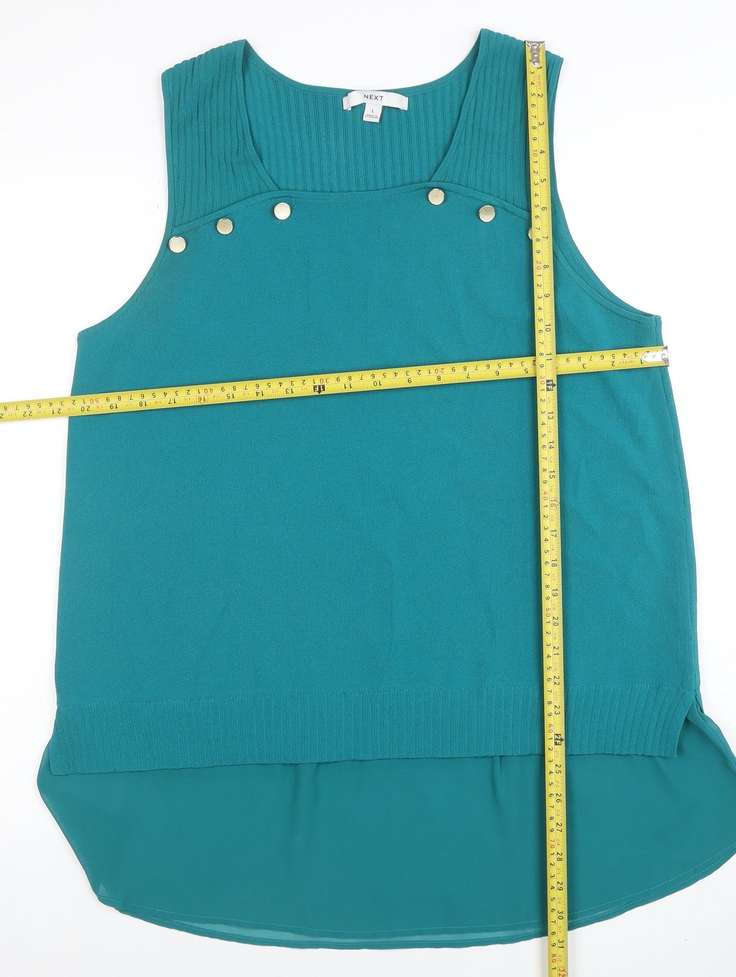 Womens UK Size L NEXT Green Basic Tank