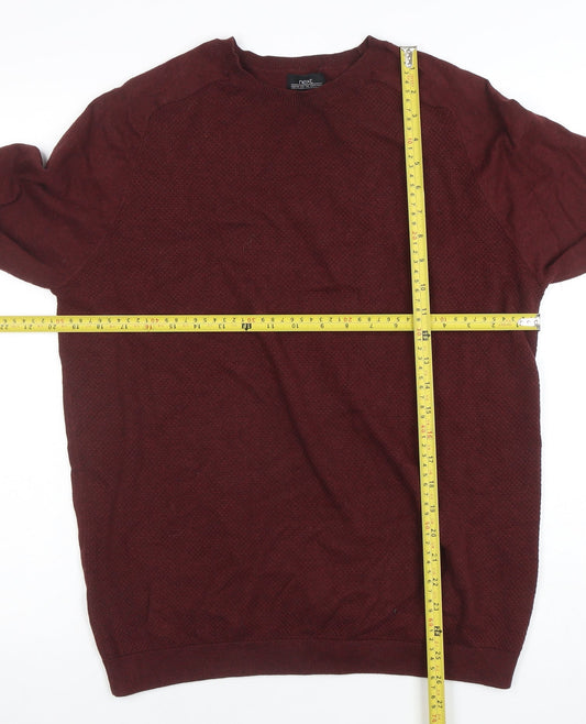 Next Men's Red Cotton Crew Neck Jumper Size M Regular Fit