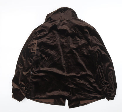 Mint Limit Women’s Brown Velvet Open Front Blazer Size L
