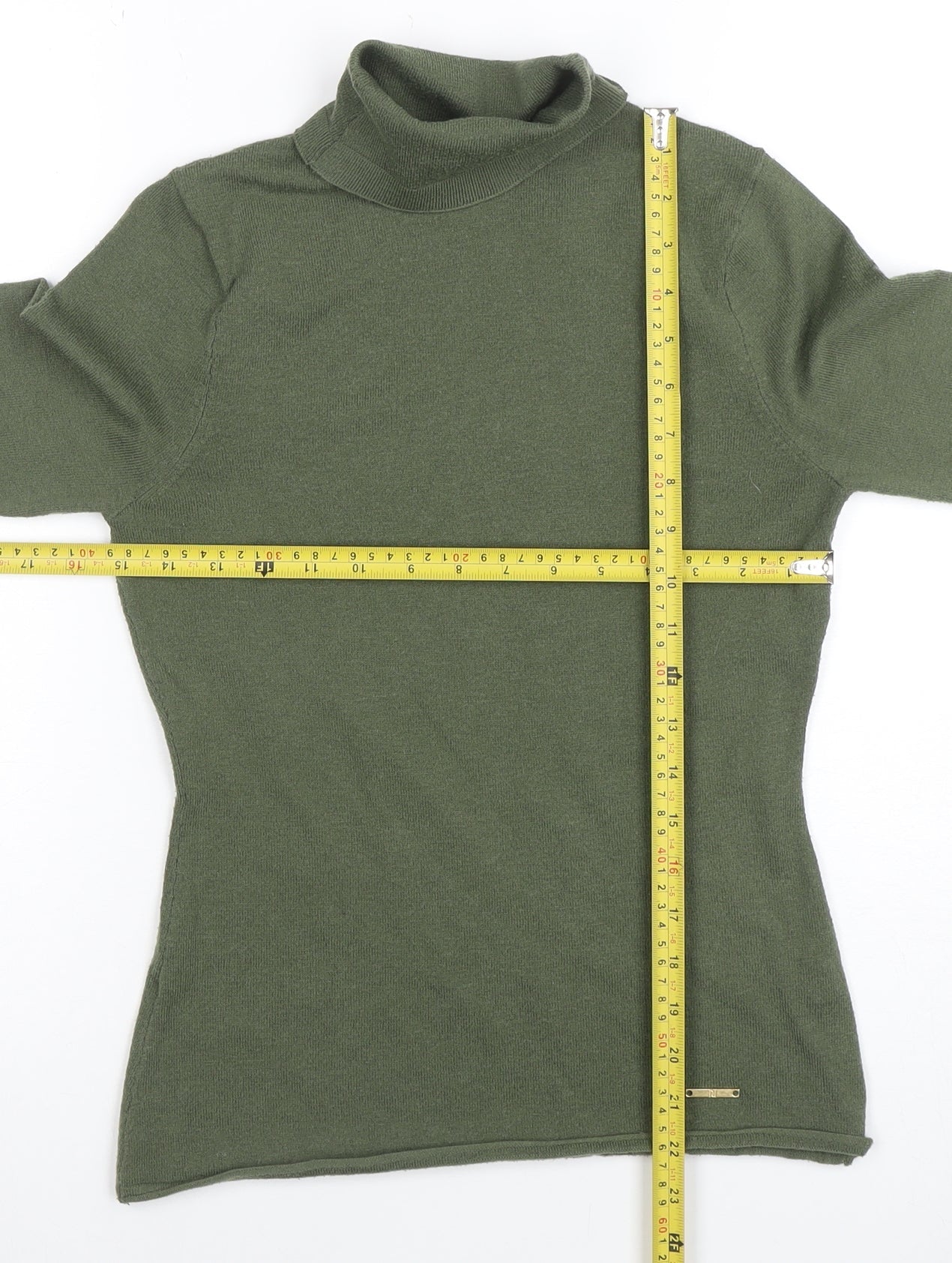 Womens UK Size 10 River Island Green Basic T-Shirt