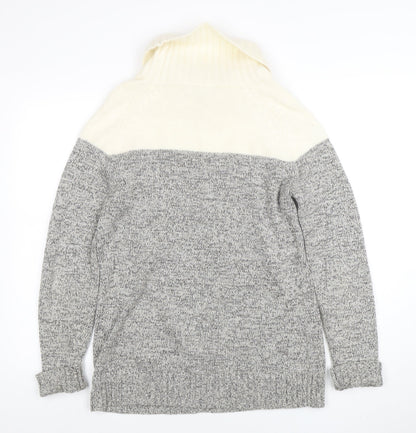 Laura Ashley Women Grey Roll Neck Angora Blend Jumper Size 14