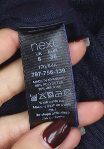 Womens UK Size 8 NEXT Blue Pullover Jumper