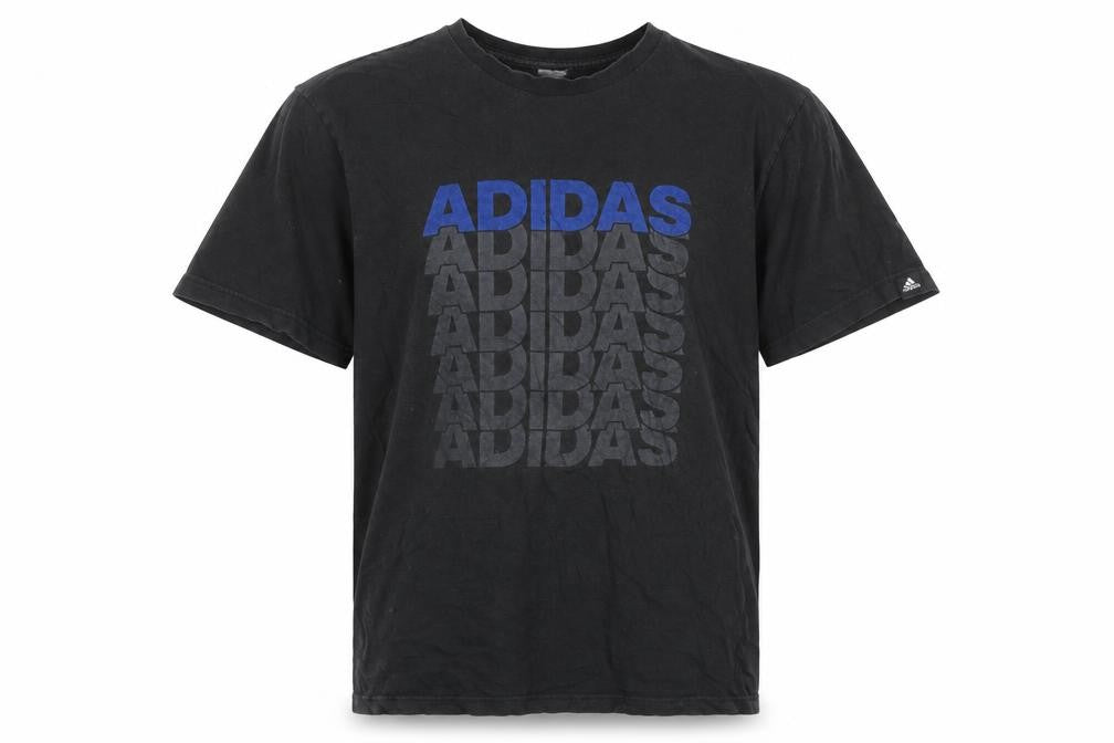 Front view of Adidas Men's Black XL Graphic Logo Sports T-Shirt
