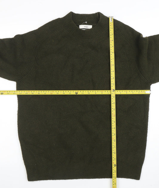 Marks and Spencer Women’s Green Wool Blend Crew Neck Jumper L