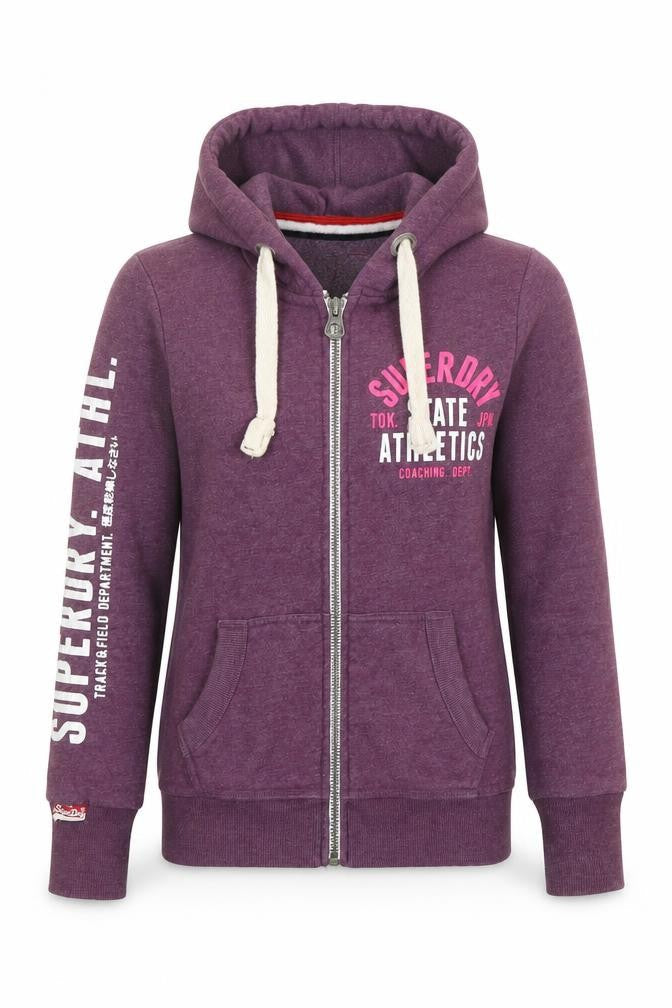 Womens UK Size XS Superdry Purple Full Zip Hoodie