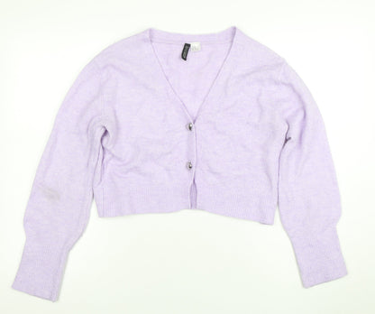 Womens UK Size 12 H&M Purple Cardigan Jumper