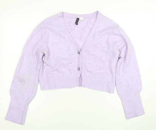Womens UK Size 12 H&M Purple Cardigan Jumper