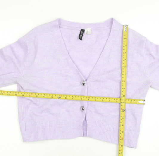 Womens UK Size 12 H&M Purple Cardigan Jumper