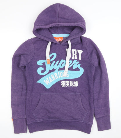 Womens UK Size S Superdry Purple Pullover Hoodie