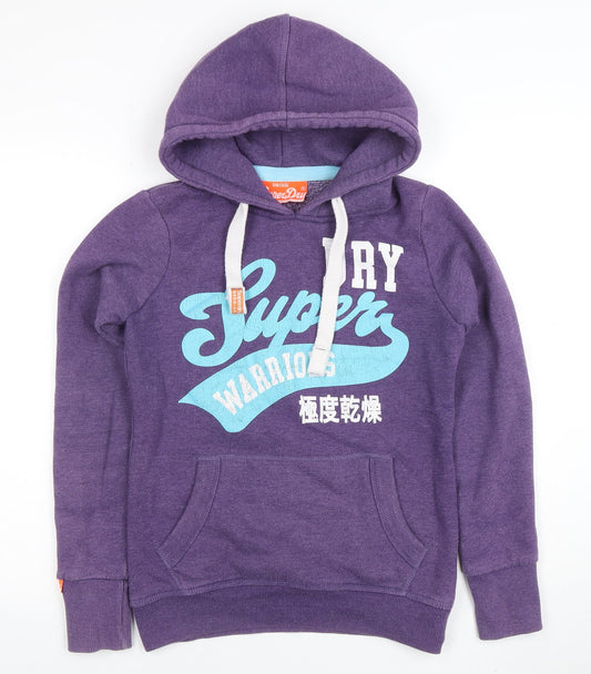 Womens UK Size S Superdry Purple Pullover Hoodie