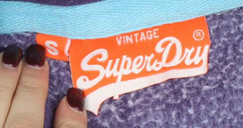 Womens UK Size S Superdry Purple Pullover Hoodie
