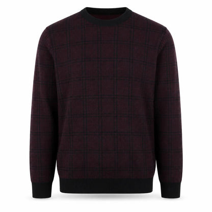 Next Men’s Red Check Crew Neck Cotton Jumper Medium