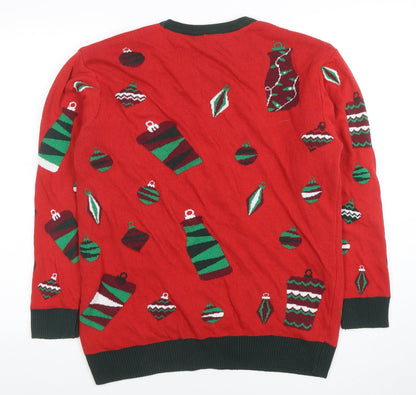 Starbucks Women’s Red Christmas Crew Neck Pullover Jumper Size L
